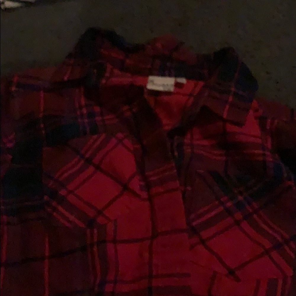 Long sleeve girls plad shirt